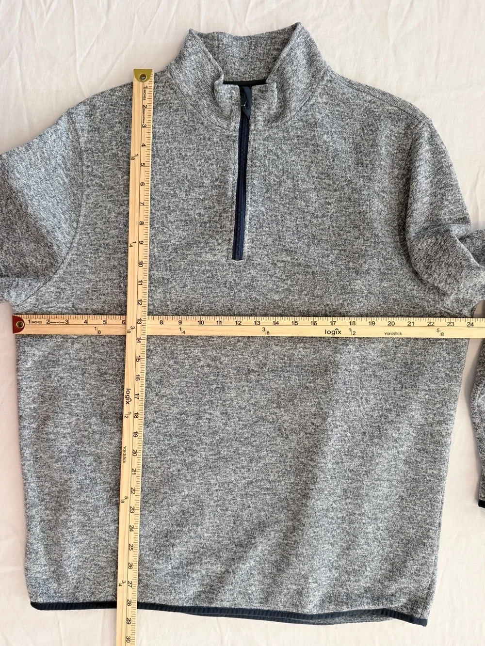 J. Crew Men’s Light Heather Gray 1/4-Zip Pullover